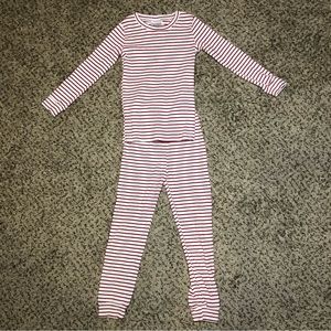Mebie Baby kids red and white striped pajamas size 5T Christmas pajamas
